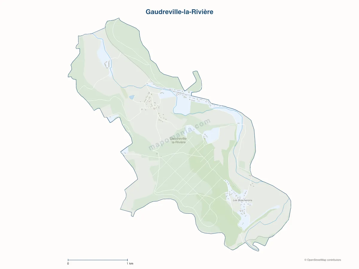 Carte de Gaudreville-la-Rivière à personnaliser