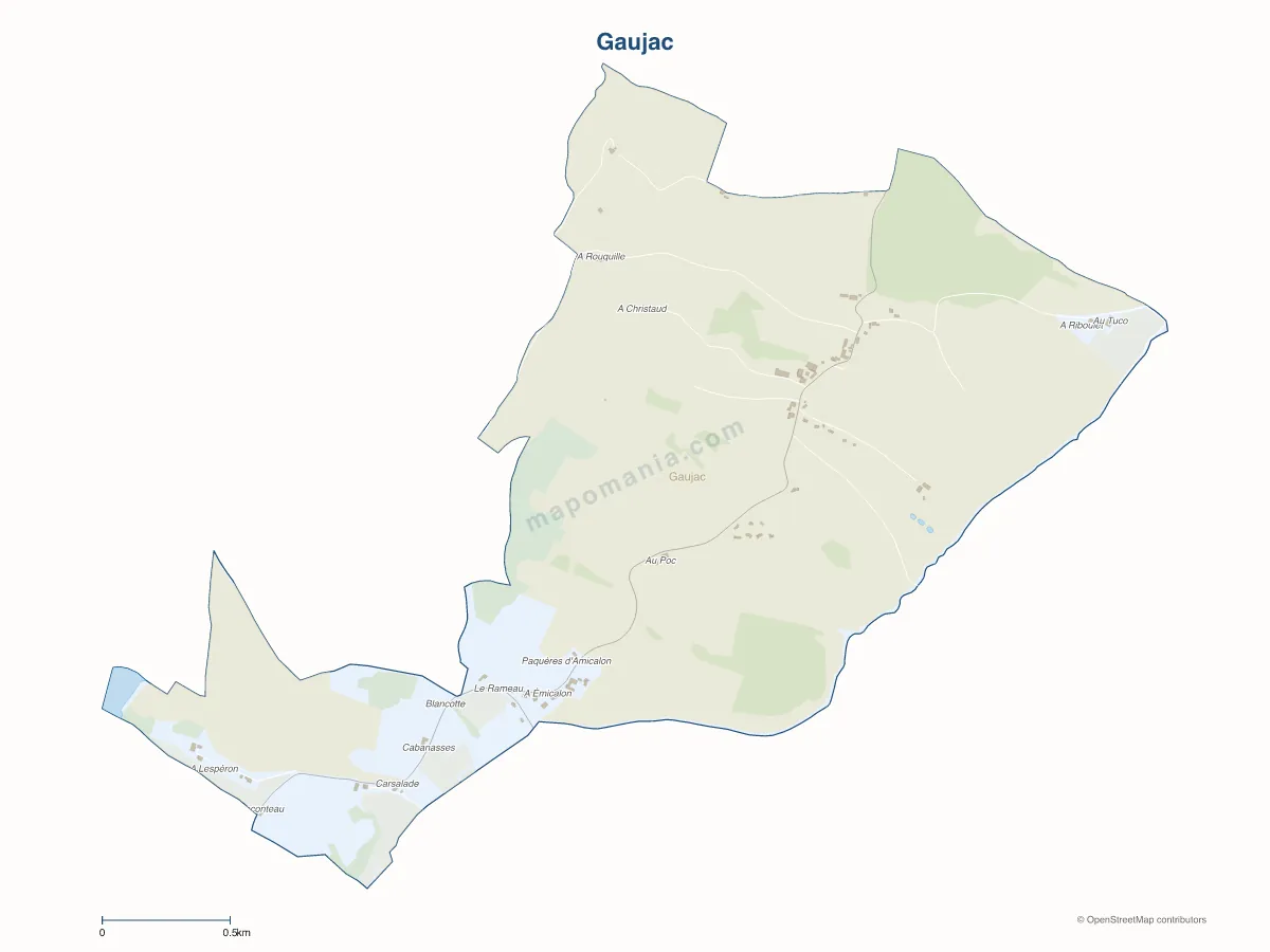 Carte de Gaujac à personnaliser