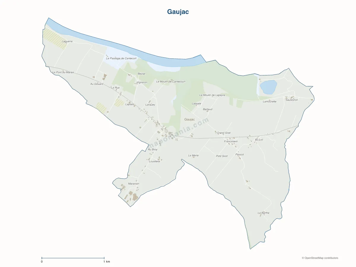 Carte de Gaujac à personnaliser