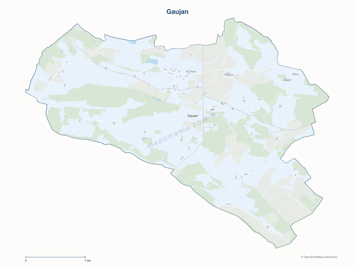 Carte de Gaujan à personnaliser