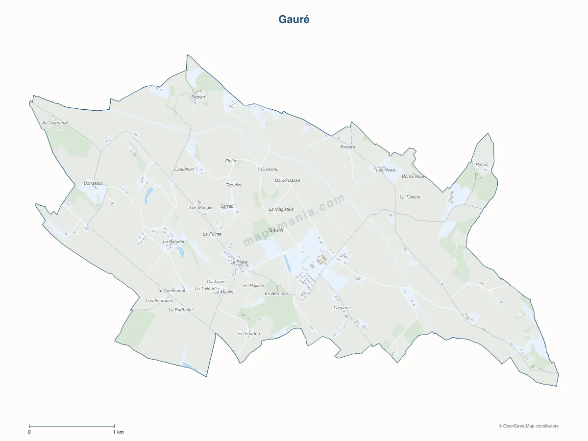 Carte de Gauré à personnaliser