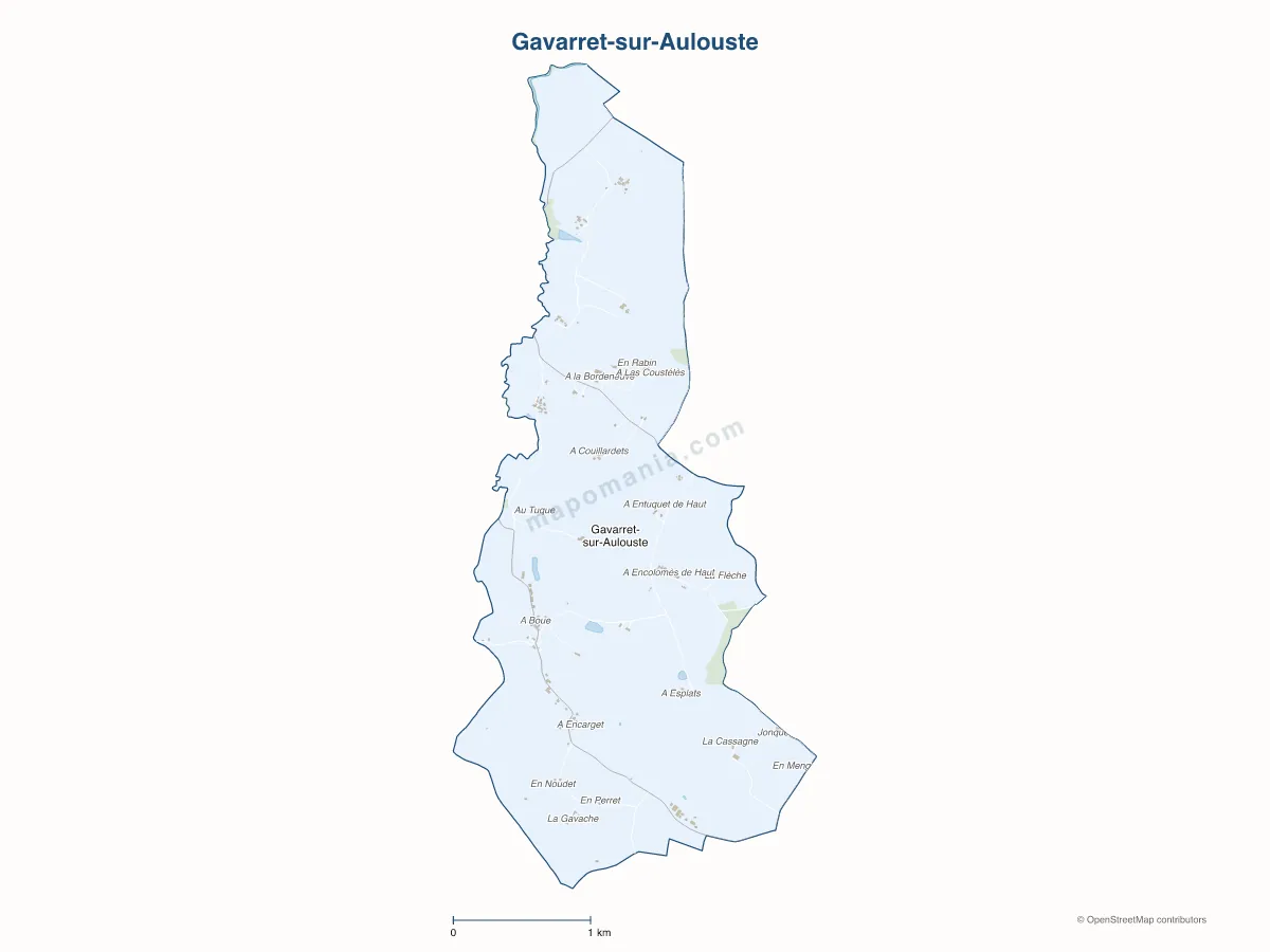 Carte de Gavarret-sur-Aulouste à personnaliser