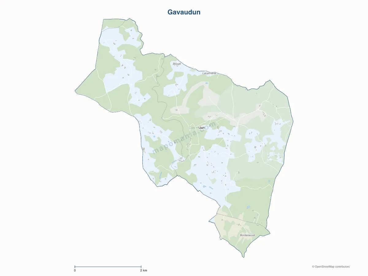 Carte de Gavaudun à personnaliser