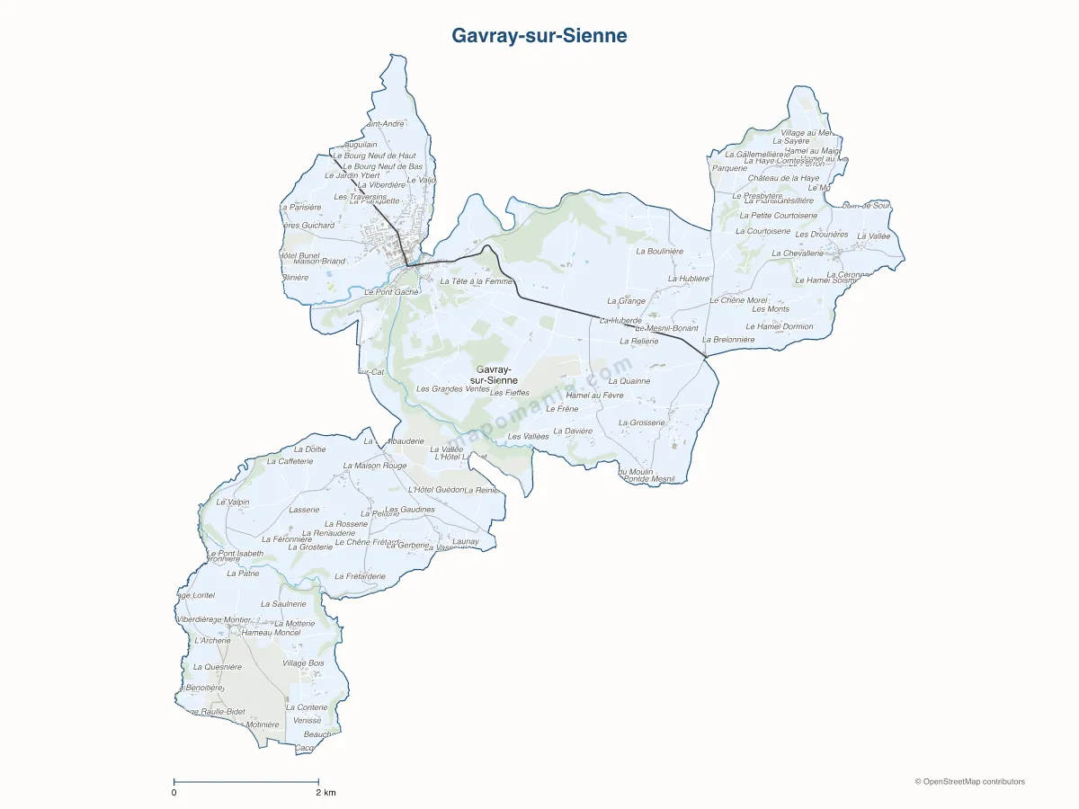 Carte de Gavray-sur-Sienne à personnaliser