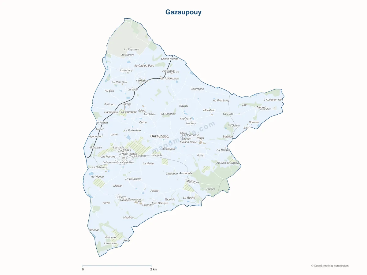 Carte de Gazaupouy à personnaliser