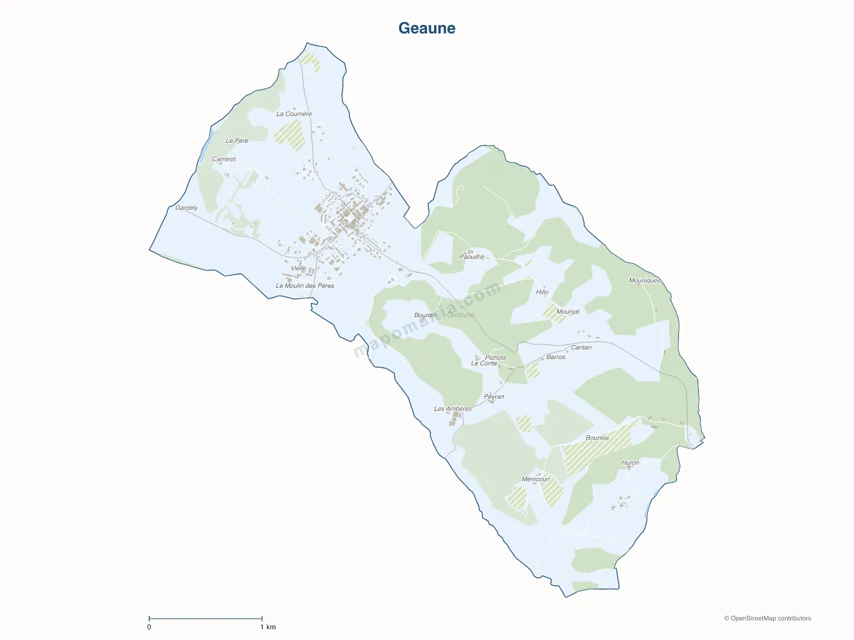 Carte de Geaune à personnaliser