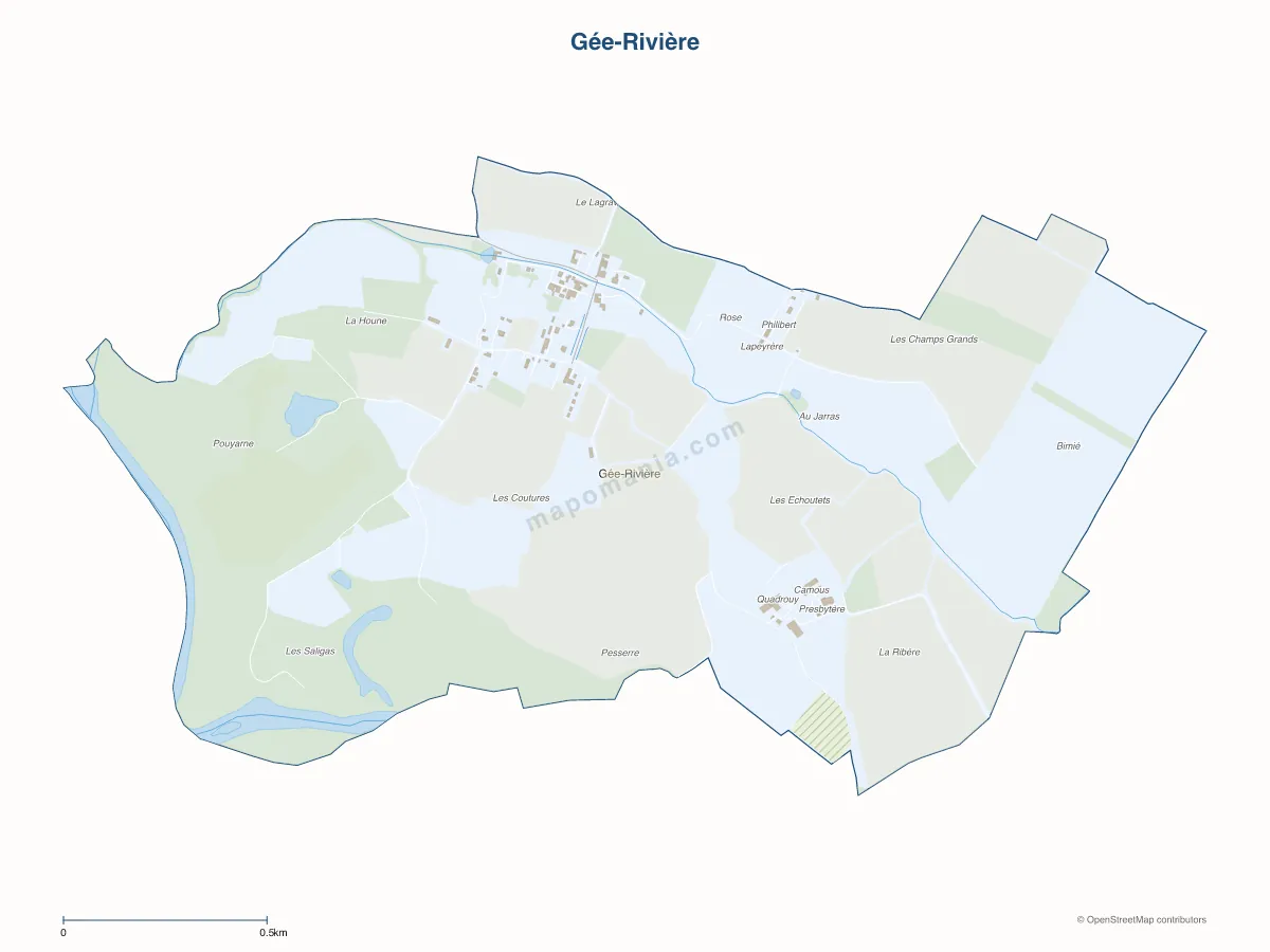 Carte de Gée-Rivière à personnaliser