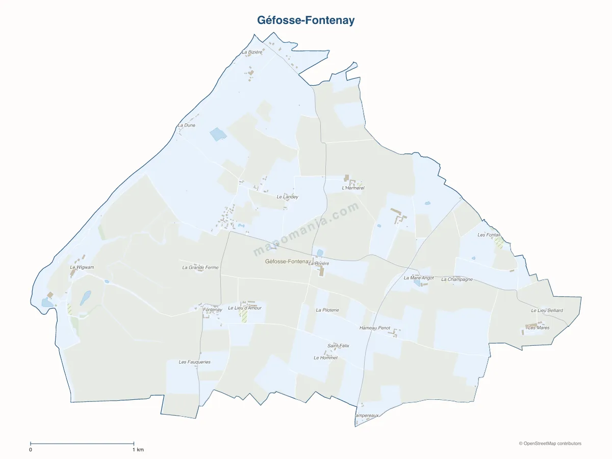 Carte de Géfosse-Fontenay à personnaliser