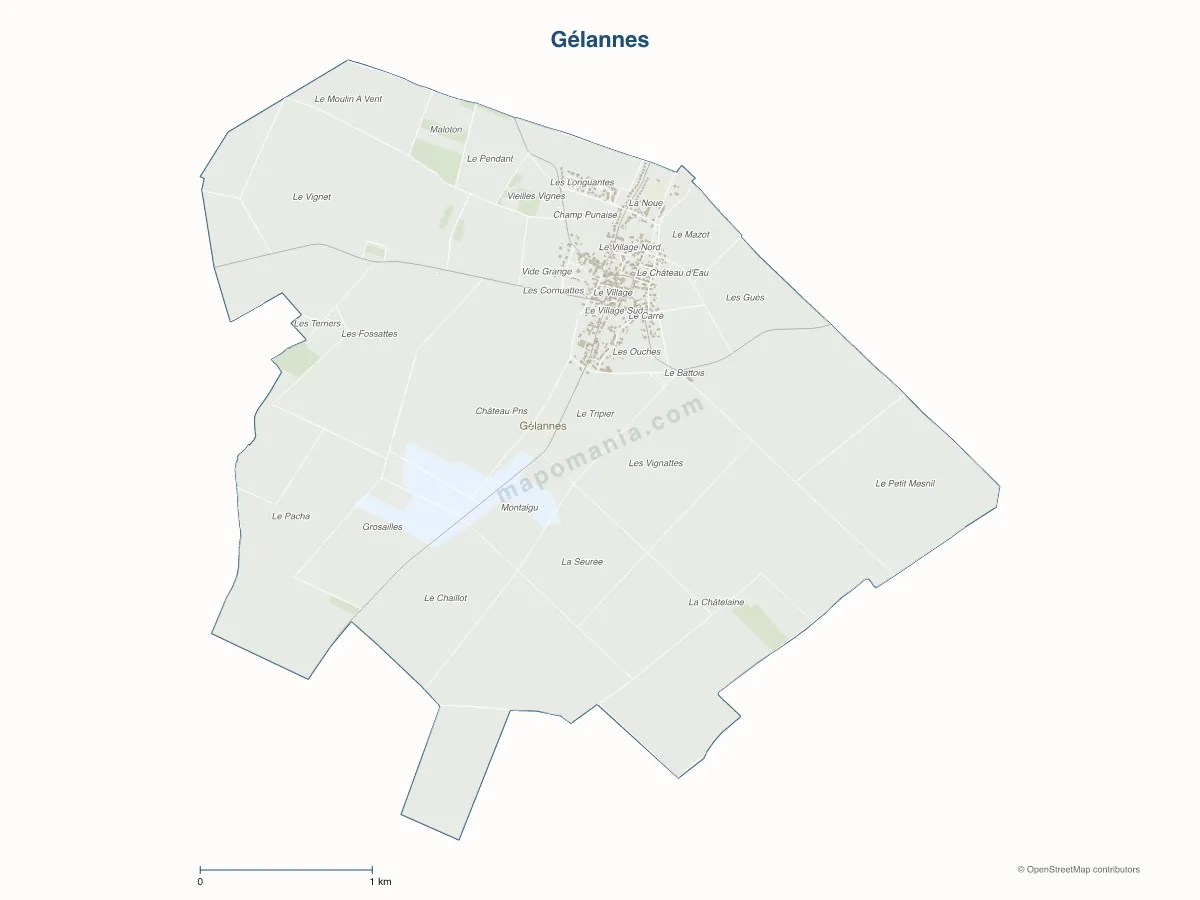 Carte de Gélannes à personnaliser