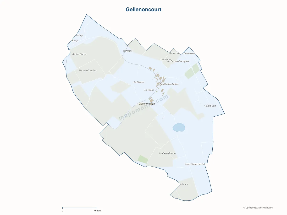 Carte de Gellenoncourt à personnaliser