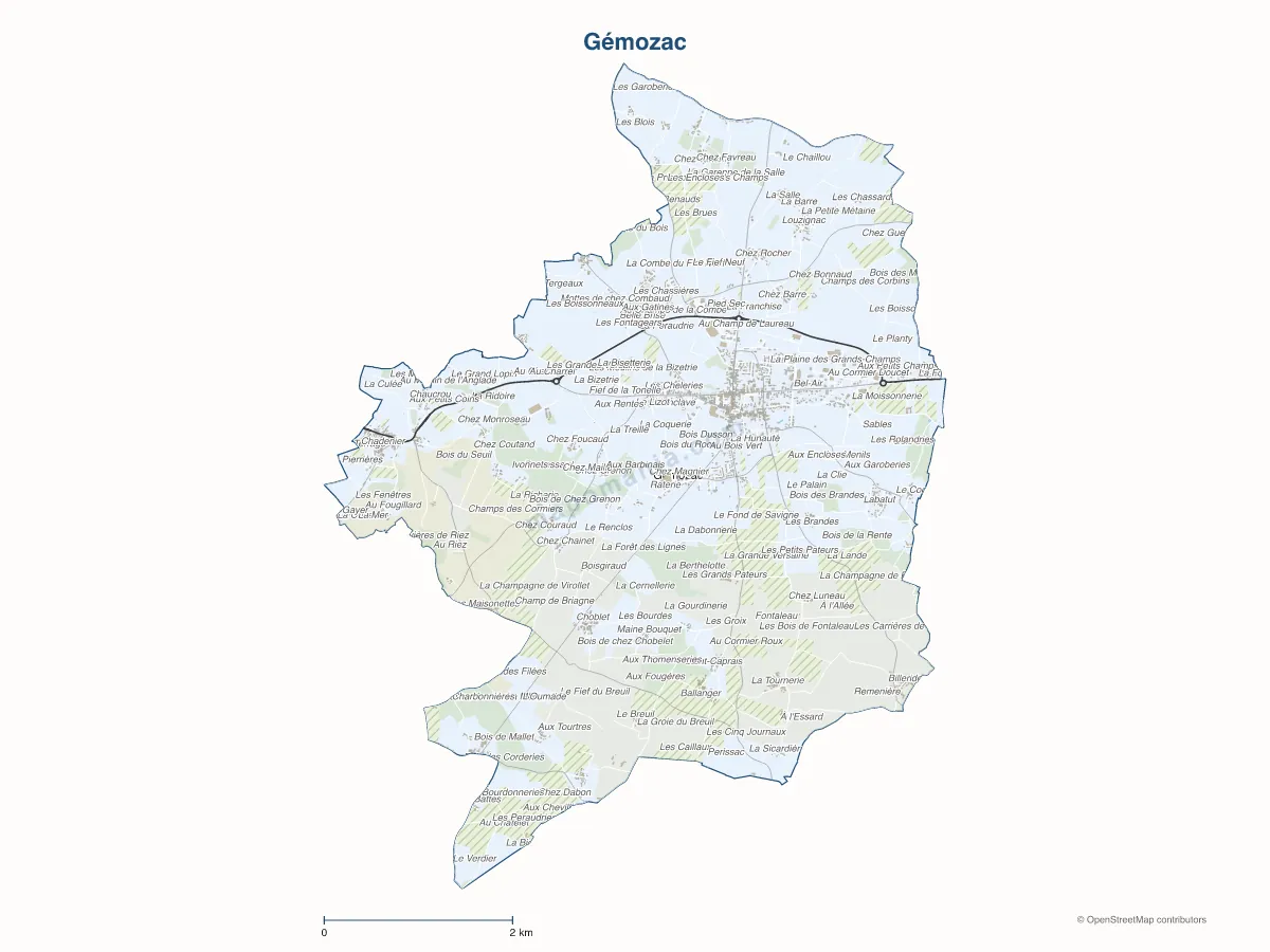Carte de Gémozac à personnaliser