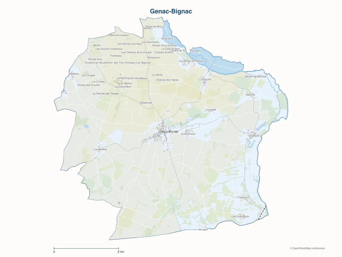 Carte de Genac-Bignac à personnaliser
