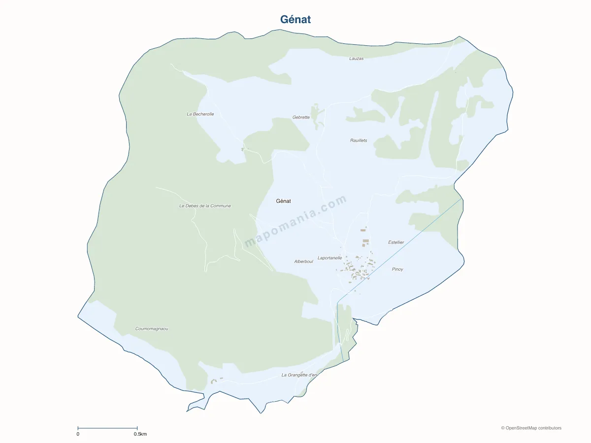 Carte de Génat à personnaliser