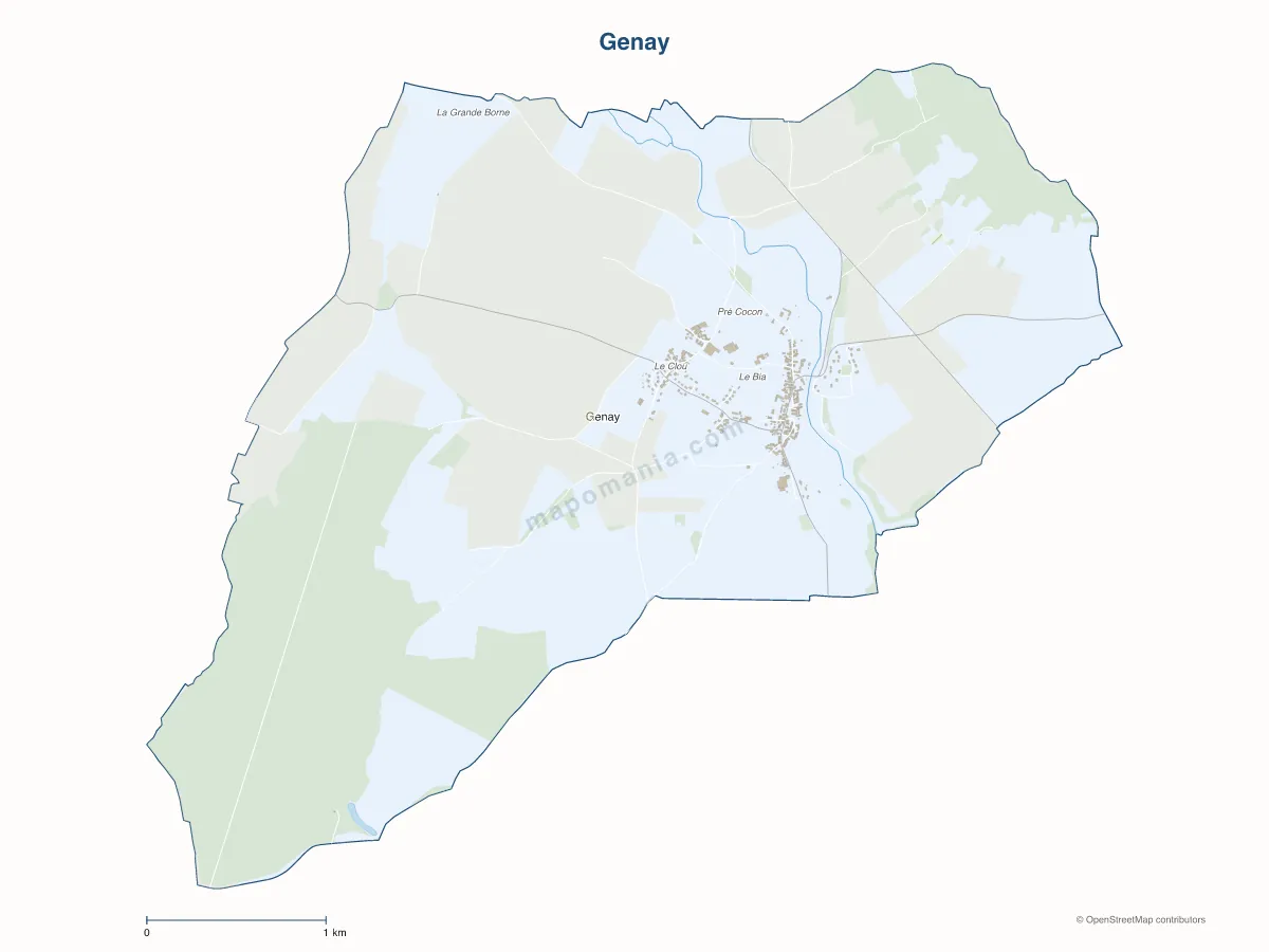Carte de Genay à personnaliser