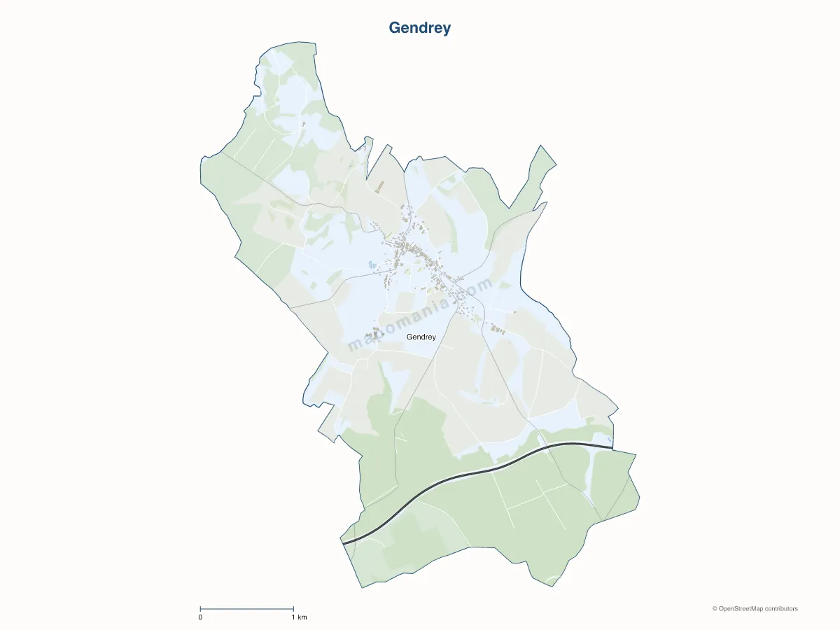 Carte de Gendrey à personnaliser