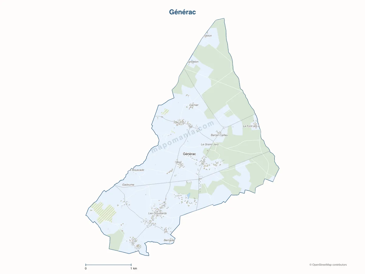 Carte de Générac à personnaliser