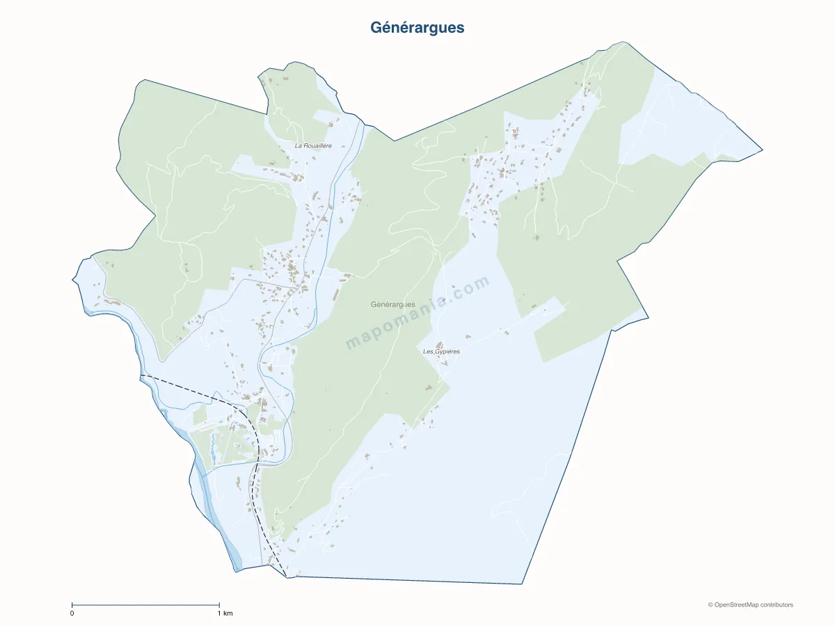 Carte de Générargues à personnaliser