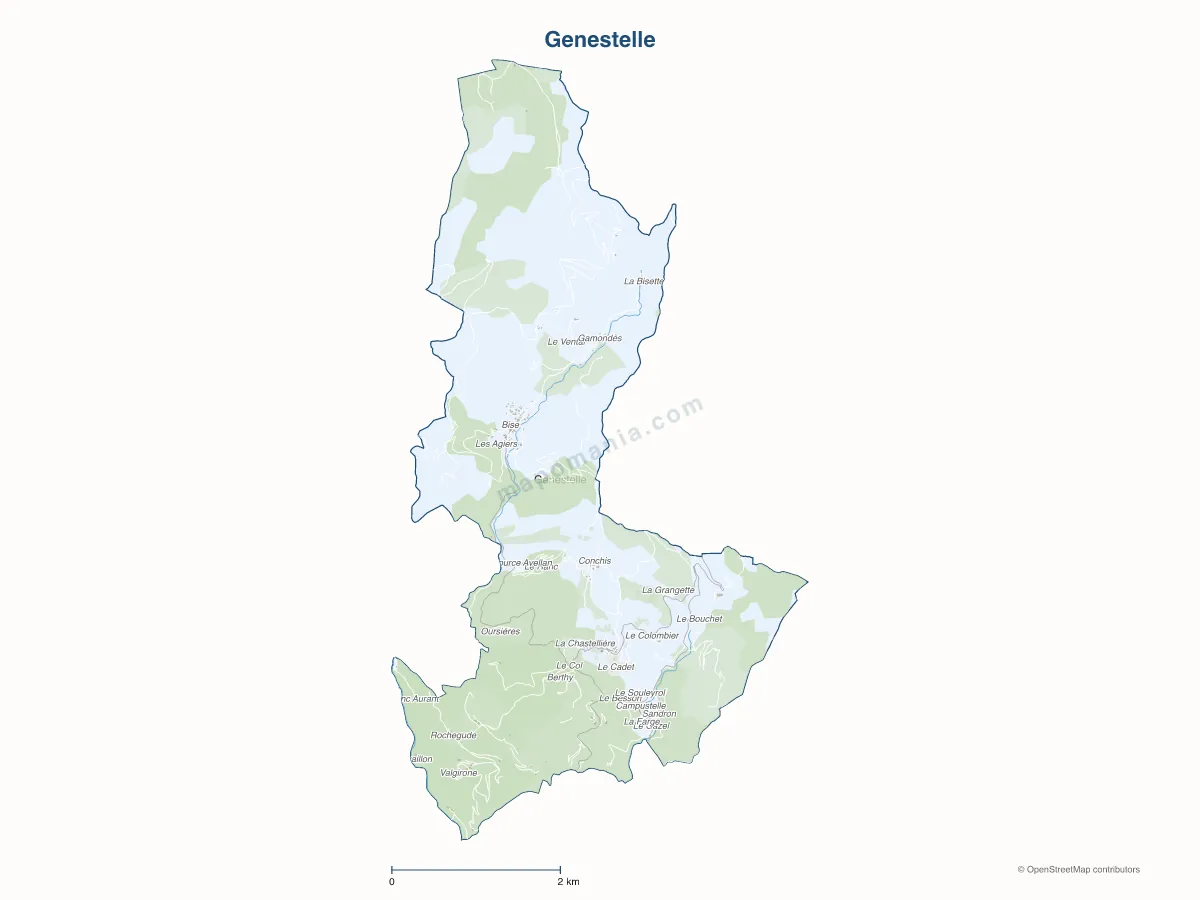 Carte de Genestelle à personnaliser
