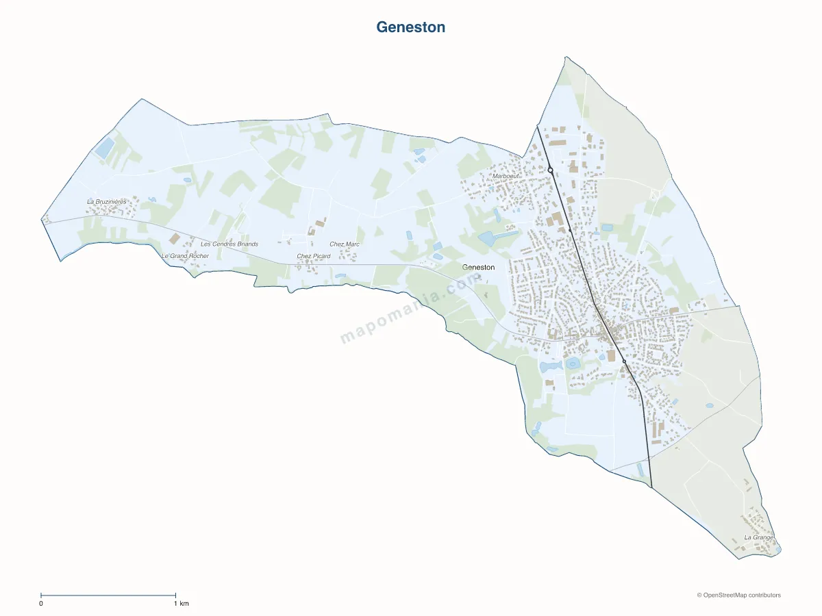 Carte de Geneston à personnaliser