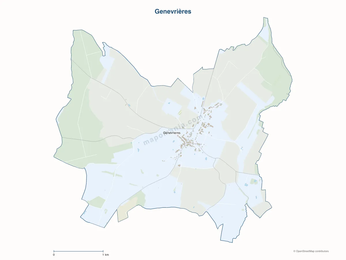Carte de Genevrières à personnaliser