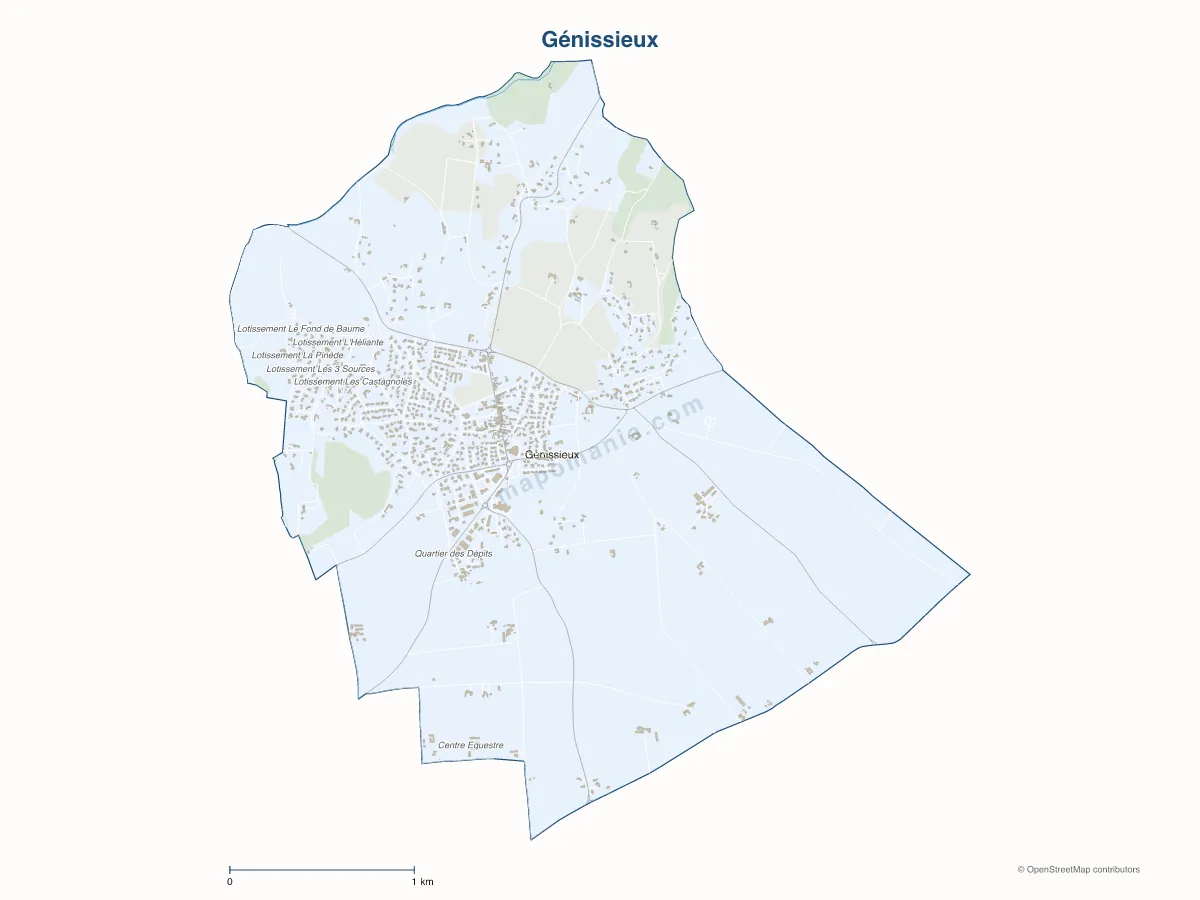 Carte de Génissieux à personnaliser