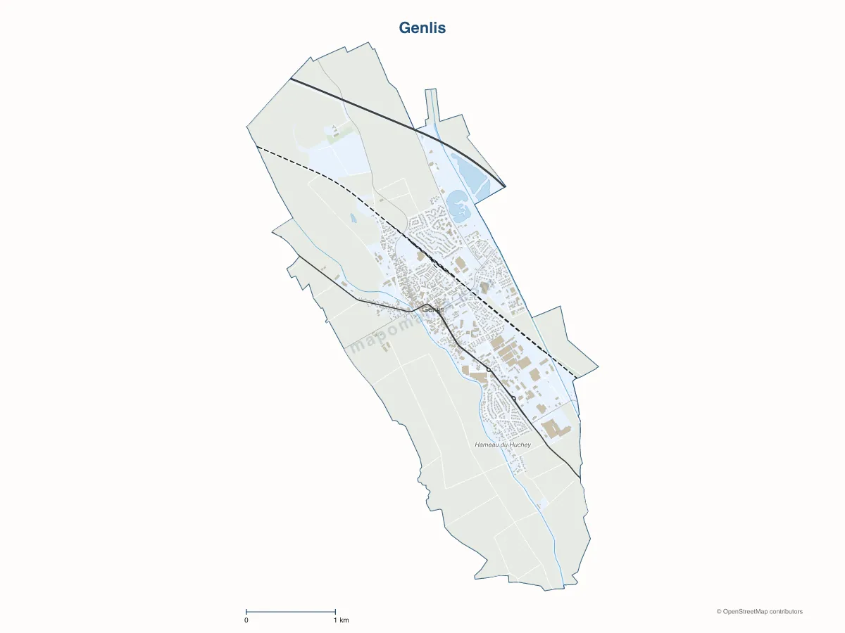 Carte de Genlis à personnaliser