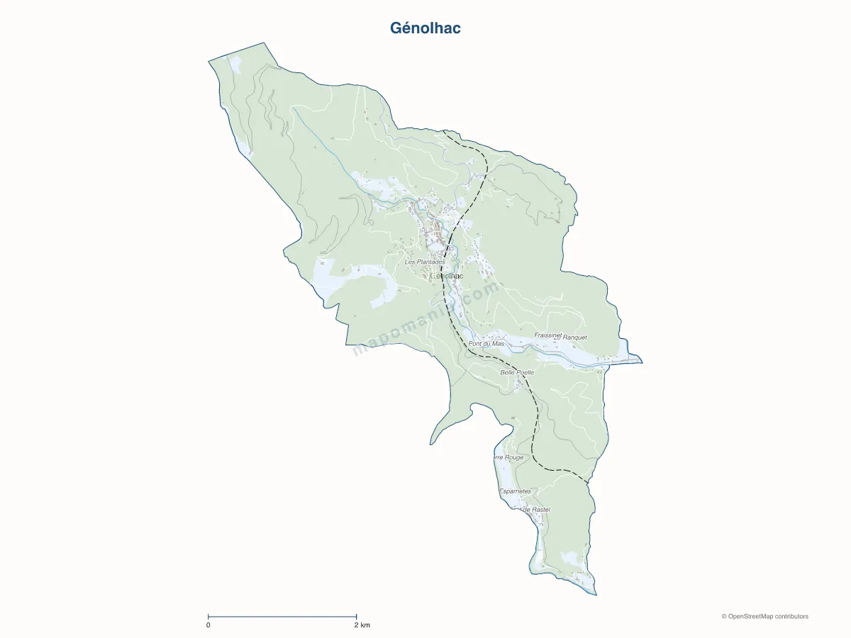 Carte de Génolhac à personnaliser