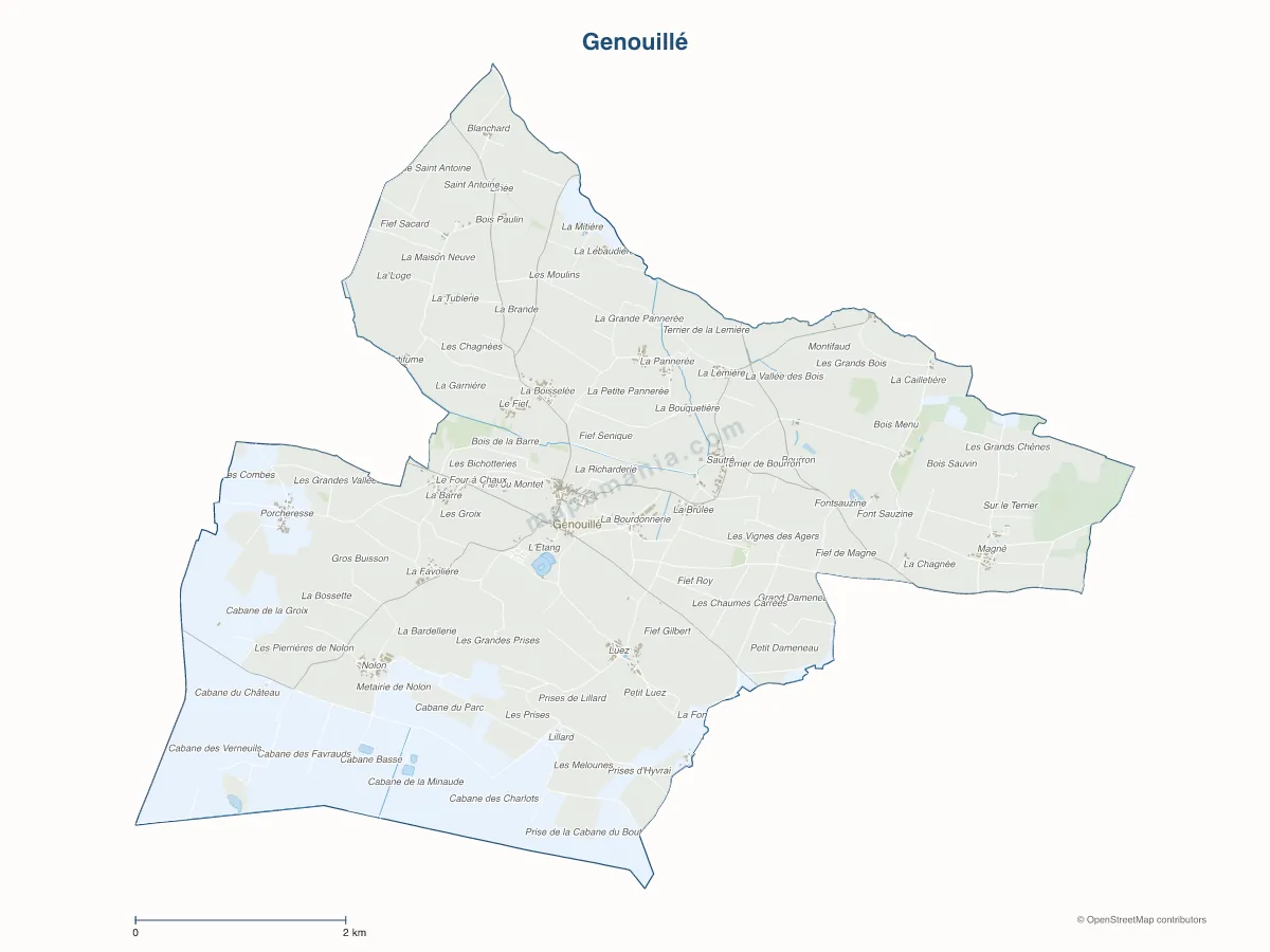 Carte de Genouillé à personnaliser