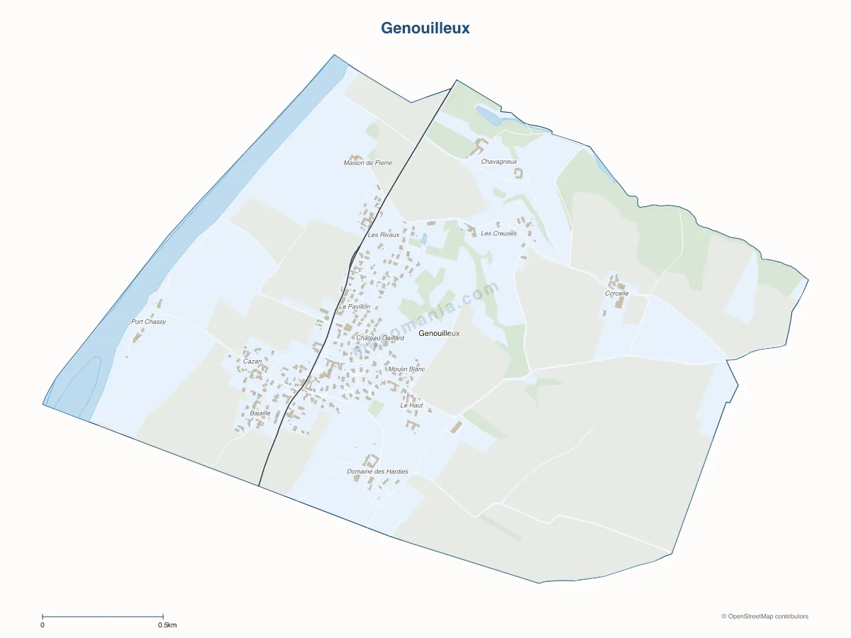 Carte de Genouilleux à personnaliser