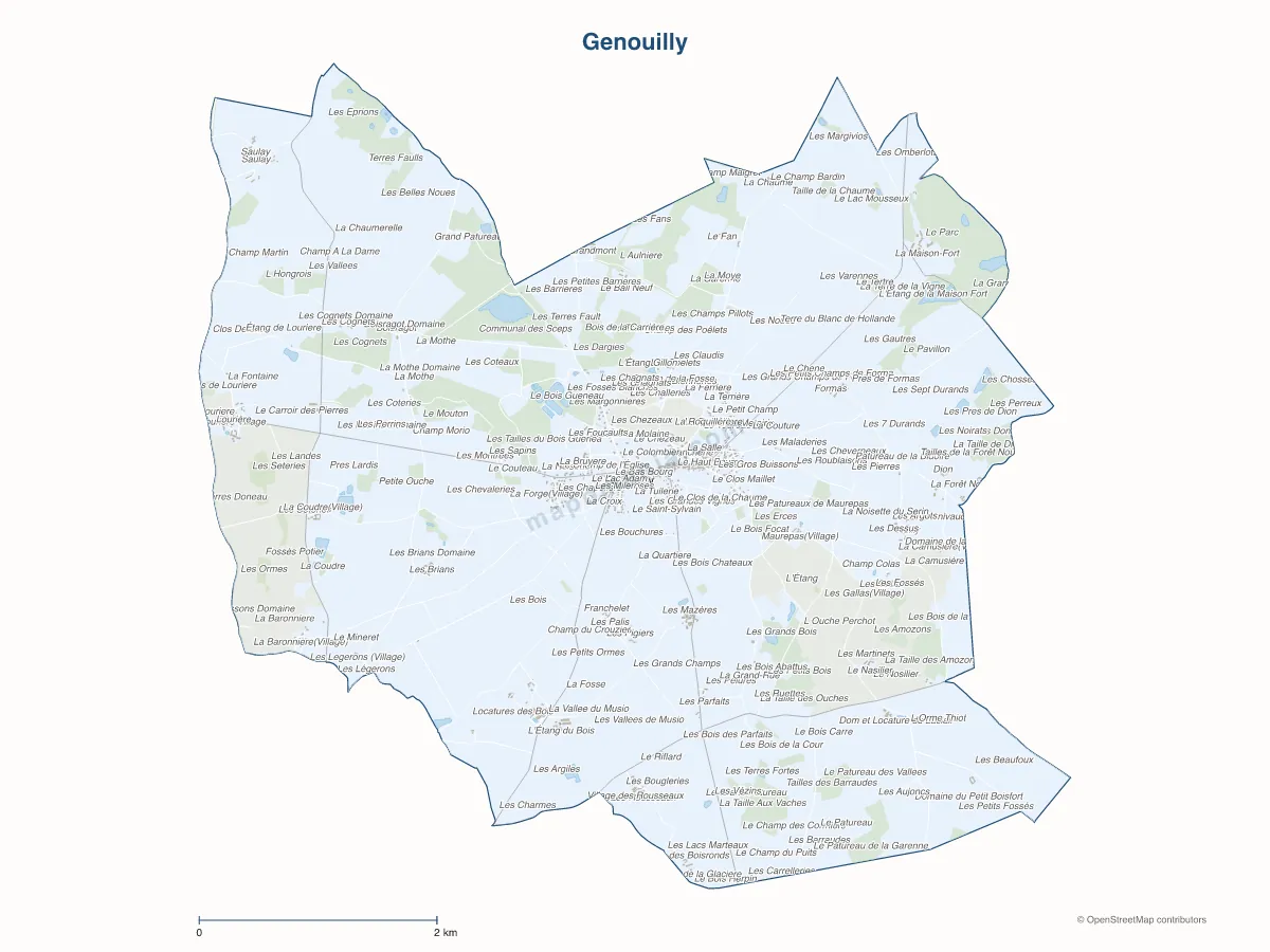 Carte de Genouilly à personnaliser