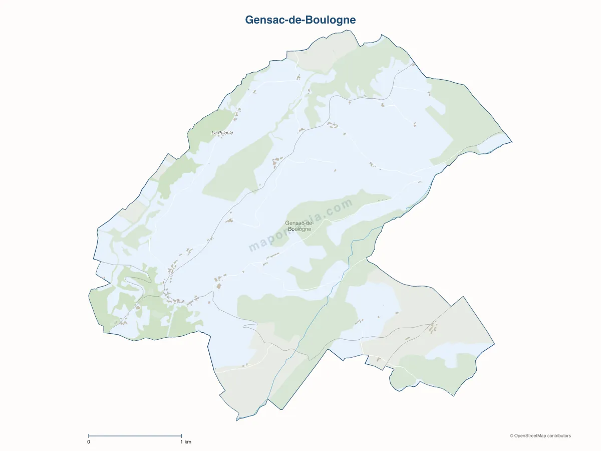 Carte de Gensac-de-Boulogne à personnaliser