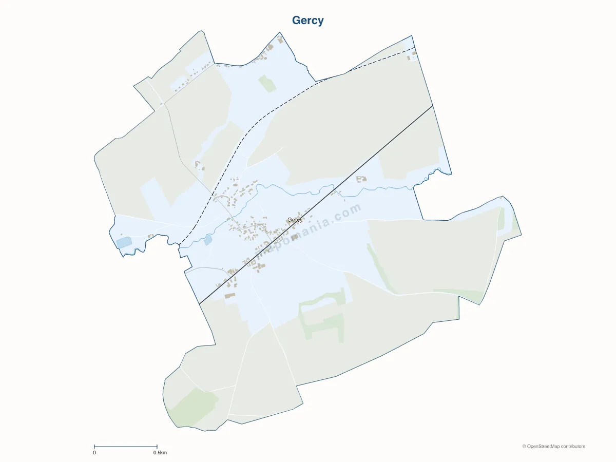 Carte de Gercy à personnaliser