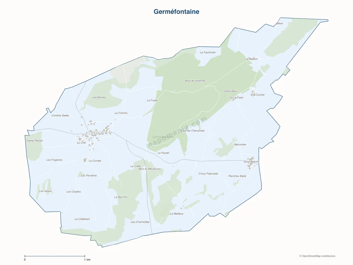 Carte de Germéfontaine à personnaliser