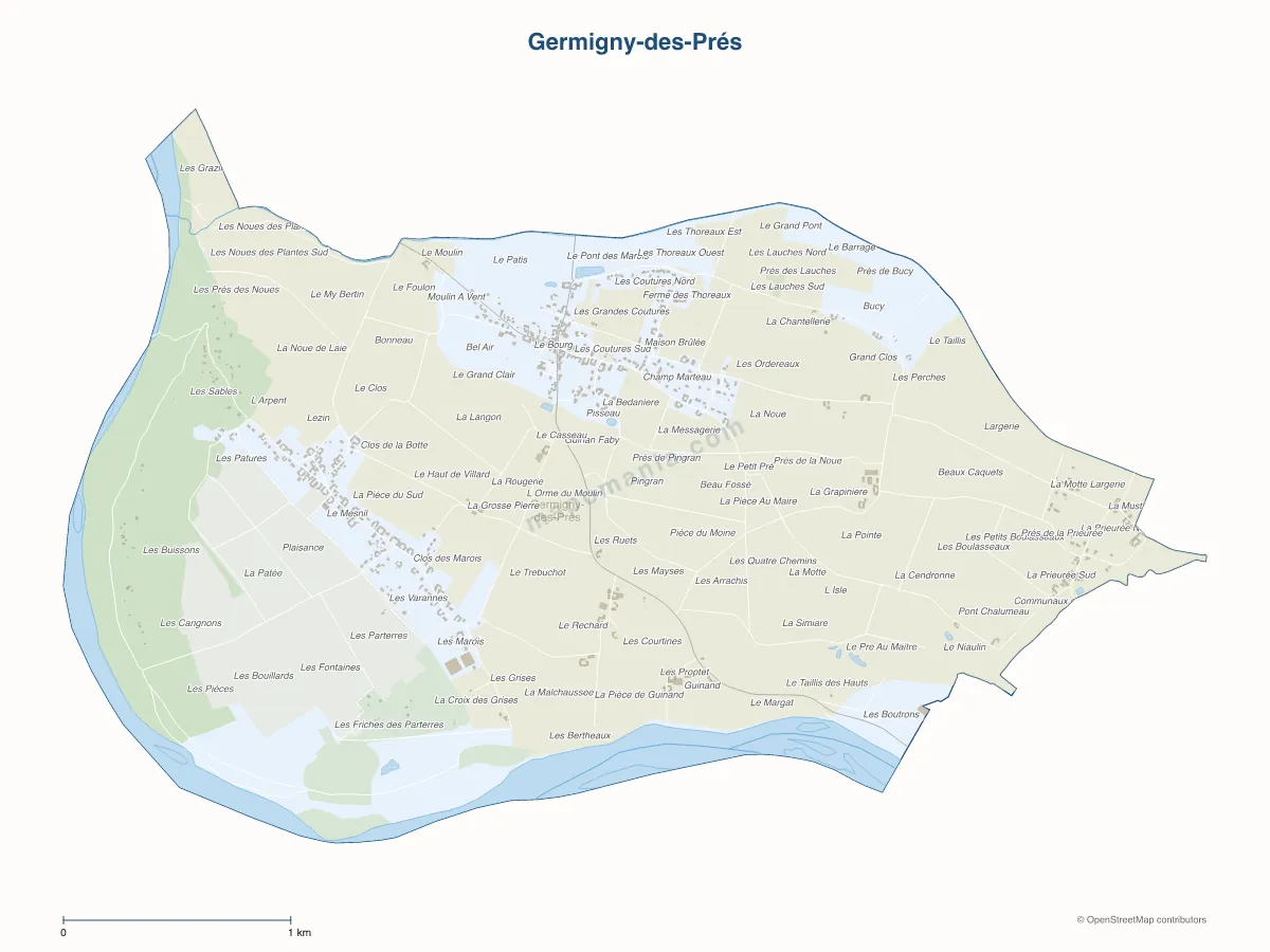 Carte de Germigny-des-Prés à personnaliser