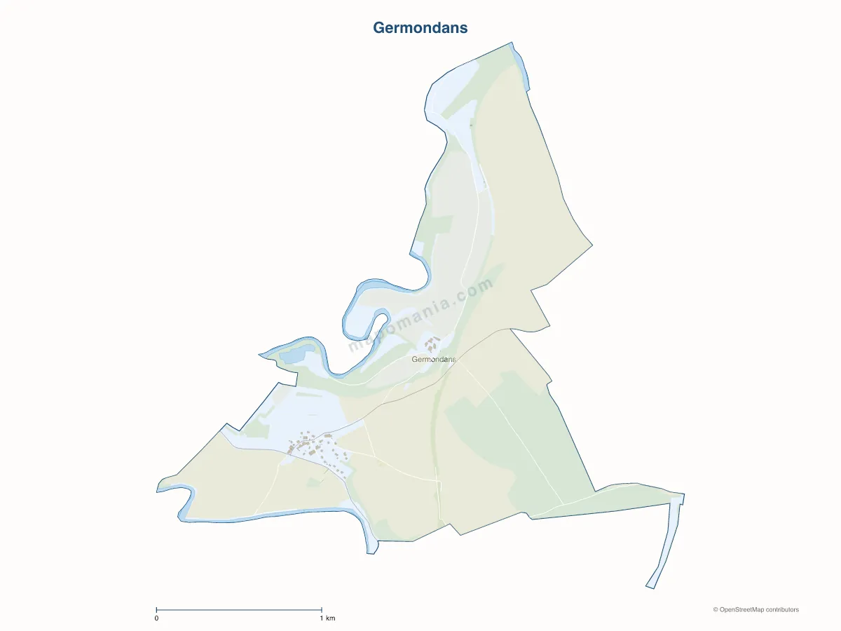 Carte de Germondans à personnaliser