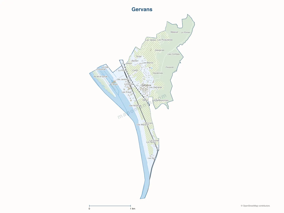 Carte de Gervans à personnaliser