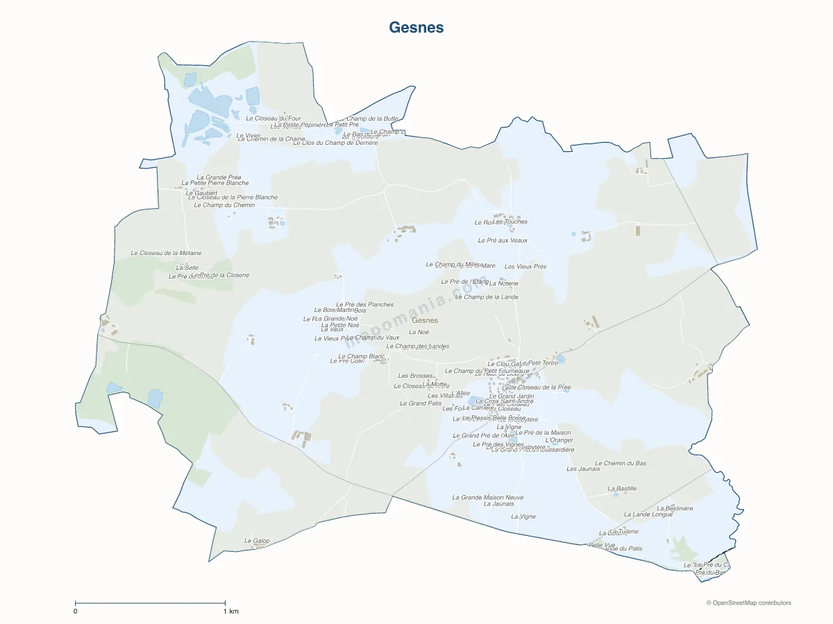 Carte de Gesnes à personnaliser