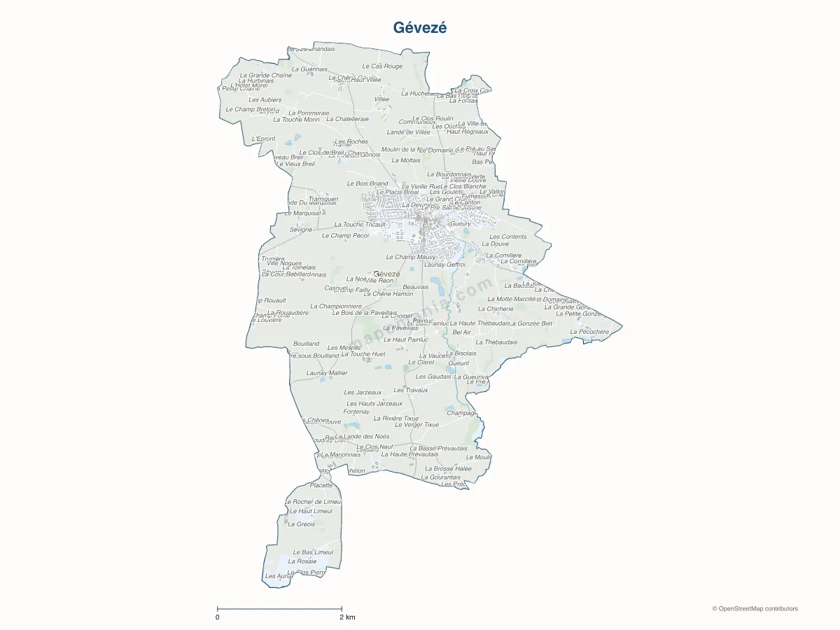 Carte de Gévezé à personnaliser