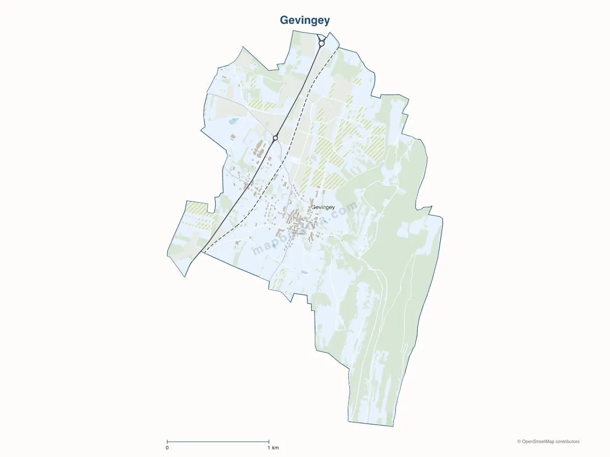 Carte de Gevingey à personnaliser