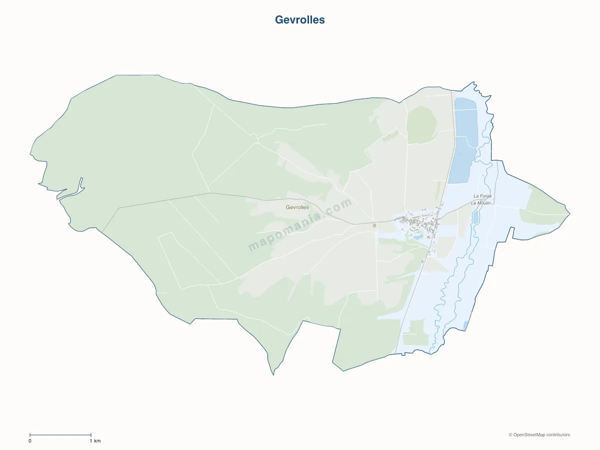 Carte de Gevrolles à personnaliser