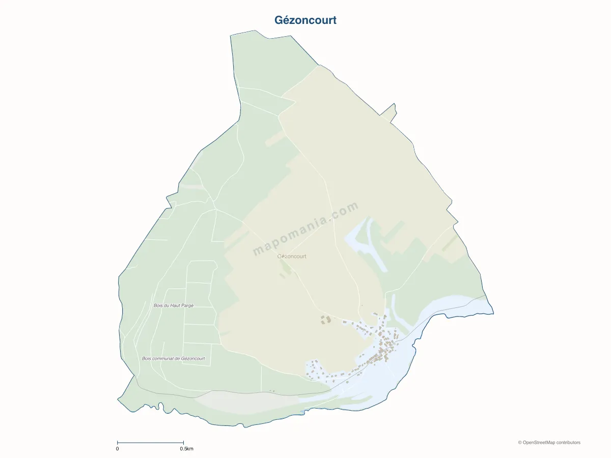 Carte de Gézoncourt à personnaliser