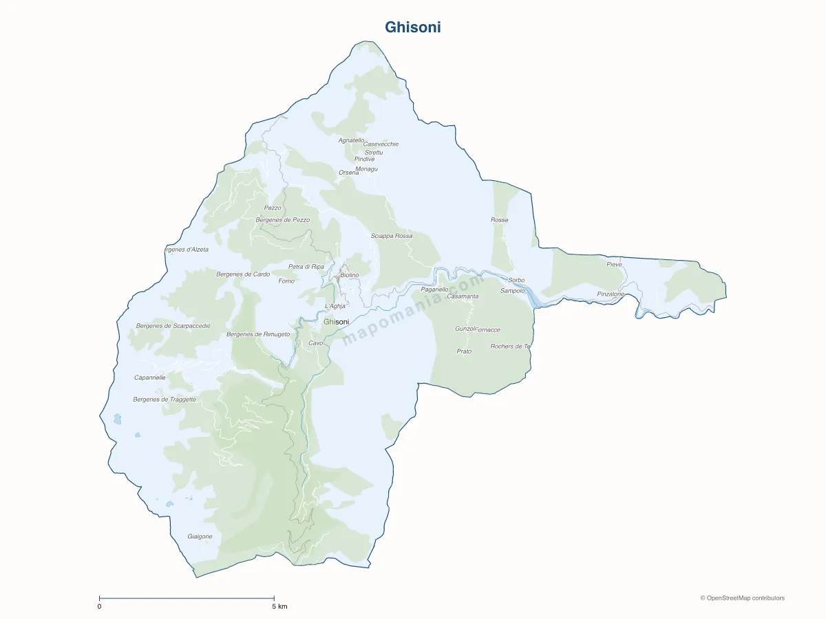 Carte de Ghisoni à personnaliser
