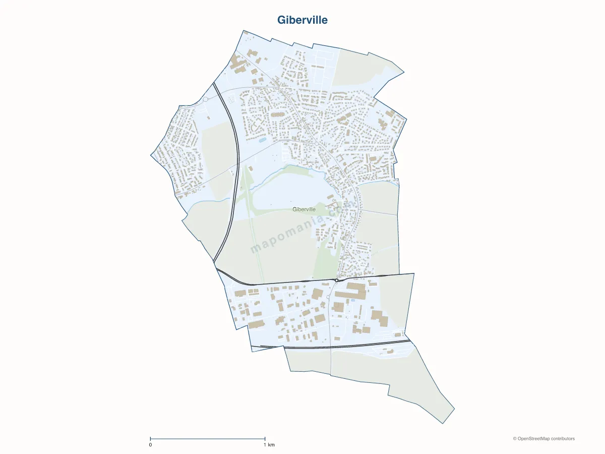 Carte de Giberville à personnaliser