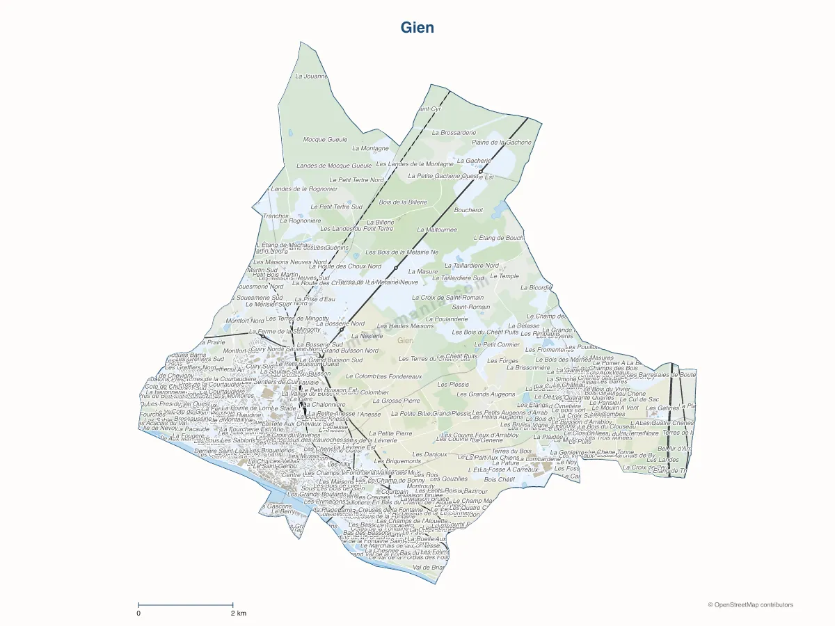 Carte de Gien à personnaliser