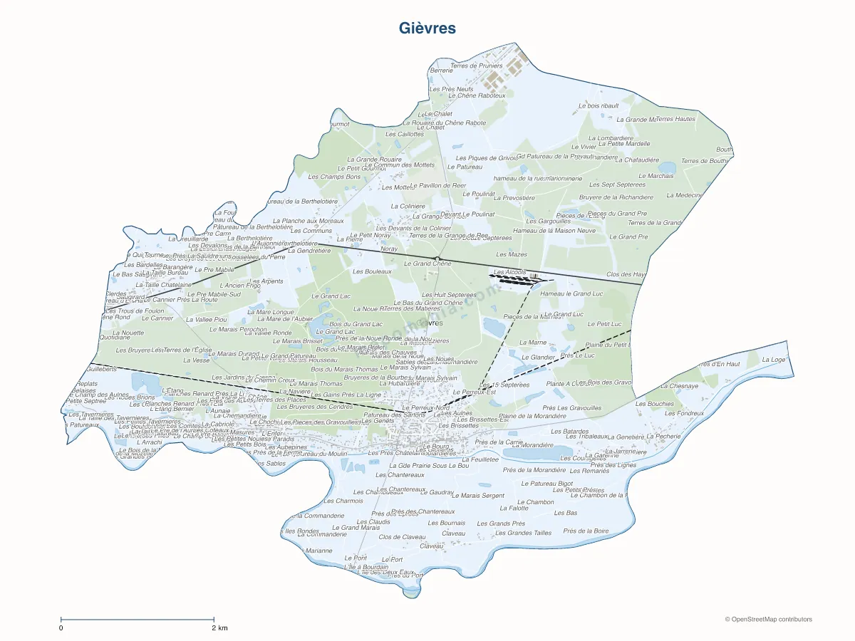 Carte de Gièvres à personnaliser