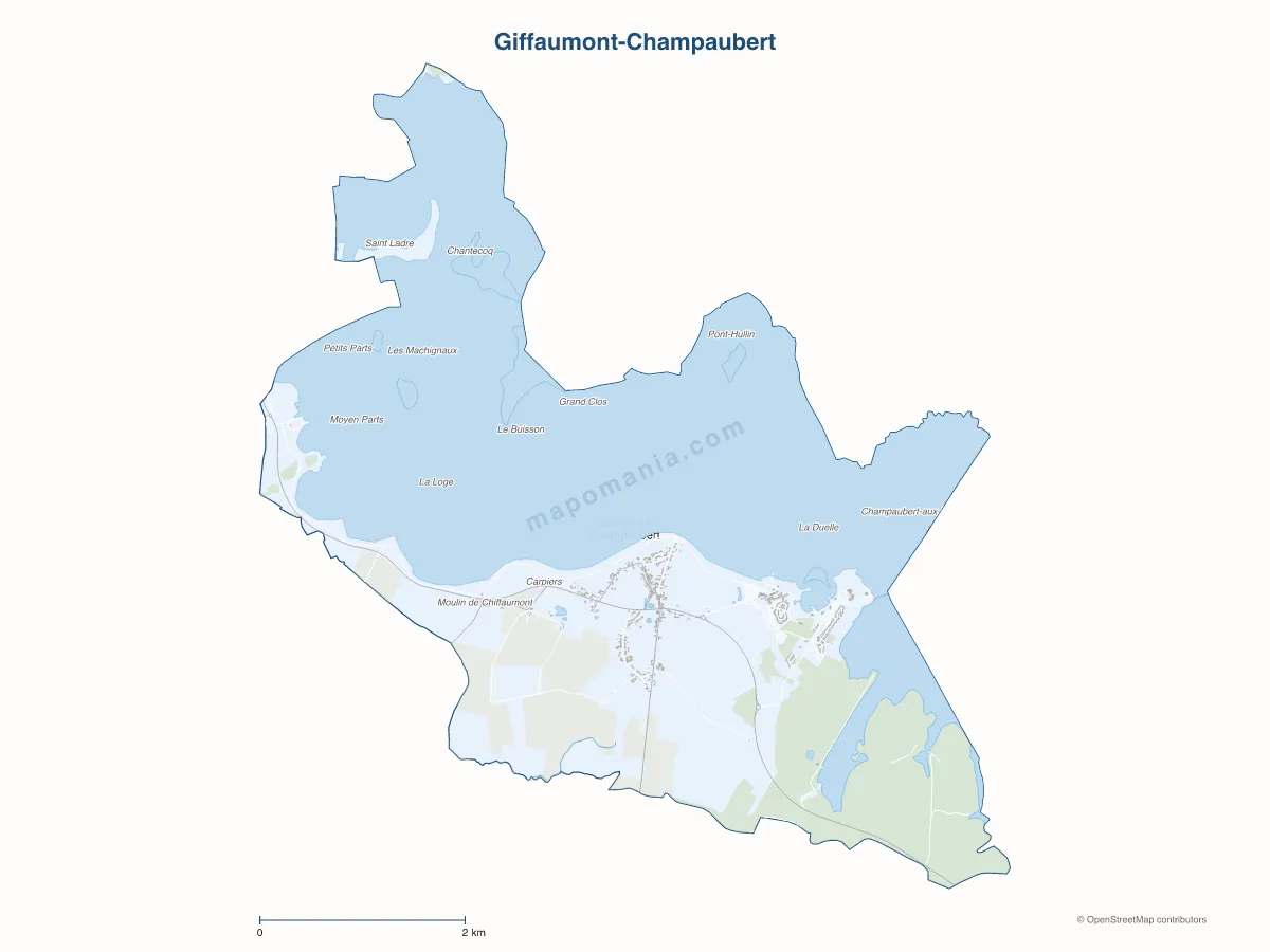 Carte de Giffaumont-Champaubert à personnaliser