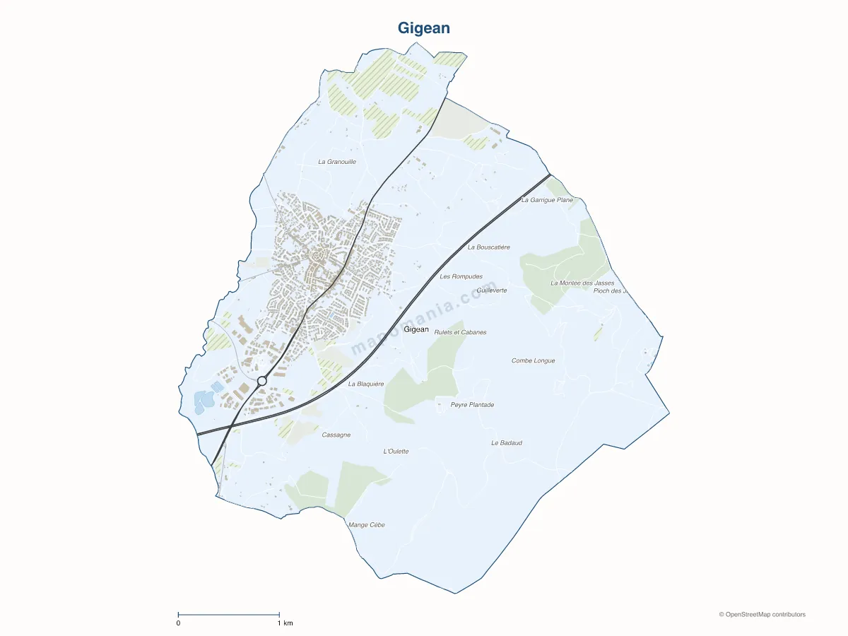 Carte de Gigean à personnaliser