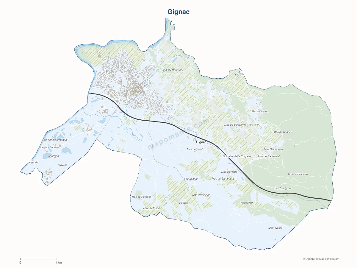 Carte de Gignac à personnaliser