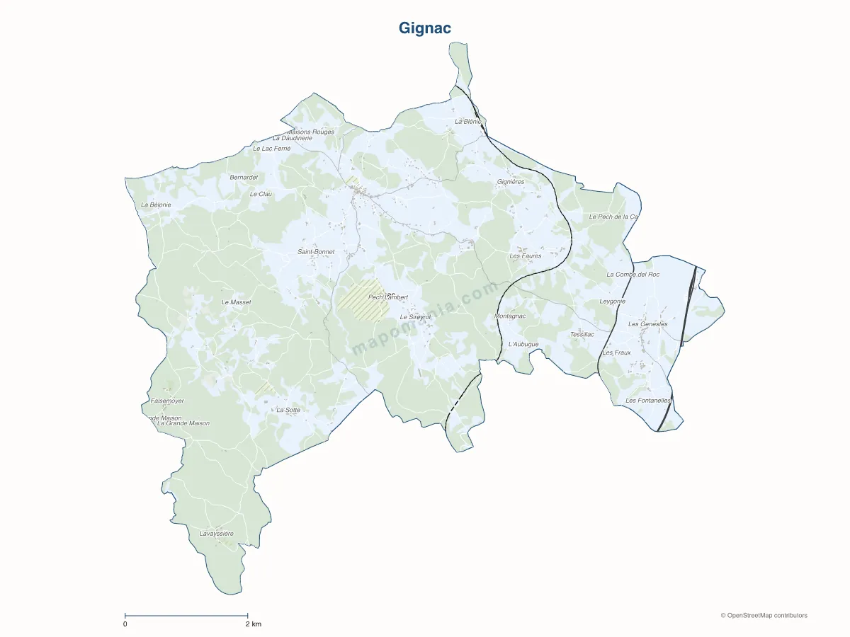 Carte de Gignac à personnaliser