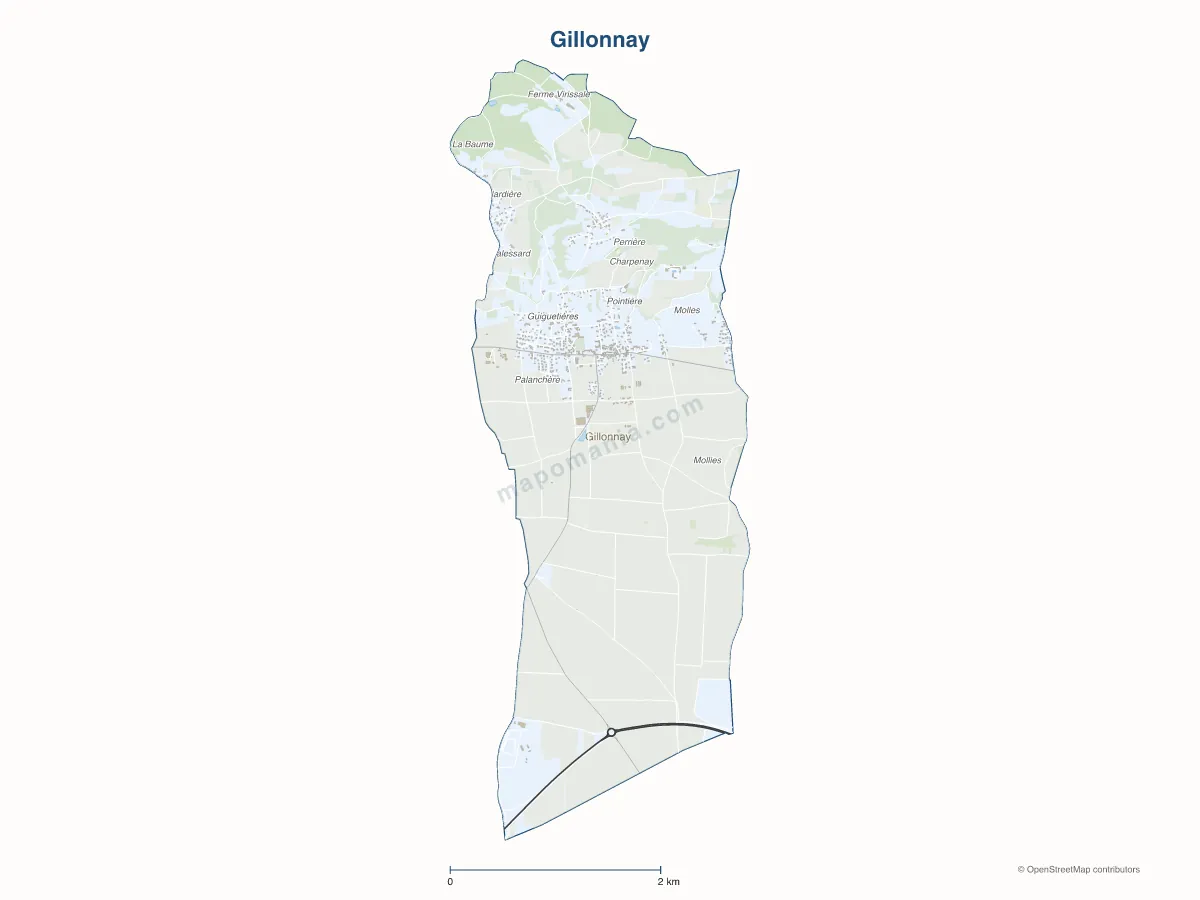 Carte de Gillonnay à personnaliser